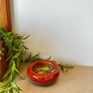 Vibrant Red Pottery Bowl/trinket dish
